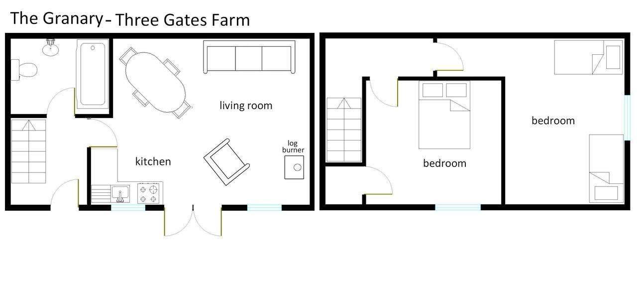 Three Gates Farm Holiday Cottages Huntsham Bagian luar foto